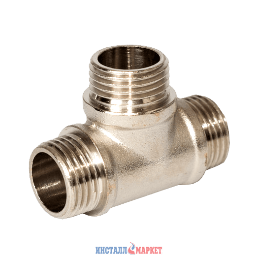Тройник латунный 1/2" ННН никель ASCO