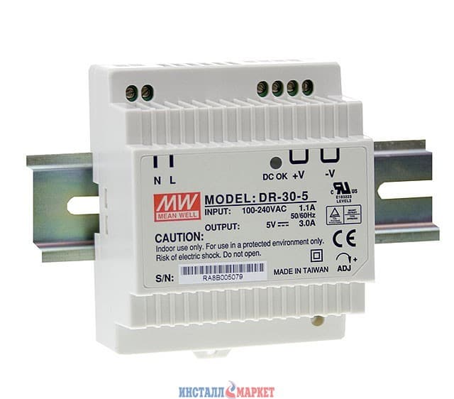 Трансформатор mean well 36W 230V AC/24V DC