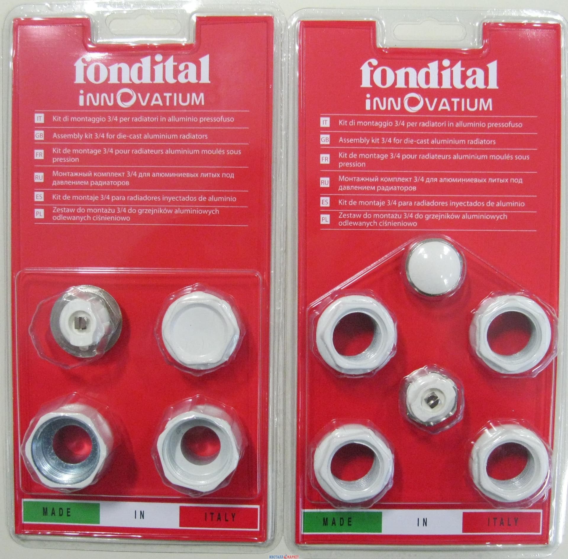 Комплект футорок Fondital для радиаторов Vision 3/4"*1/2", 3/4"*3/4".