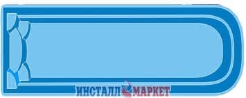 Басейн "Блакитна лагуна"- гігант, прямокутний, зі ступенями 10.00 х 3.20 х 1.50 м