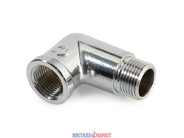 Коліно латунне 1/2" ВН хром ASCO