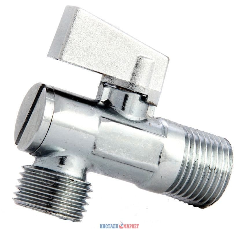 Кран приборный угловой с фильтром 1/2"х1/2" хром ASCO