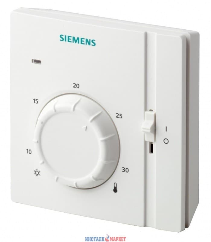 Електромеханічний кімнатний термостат з вимикачем та LED-індикатором Siemens RAA31.16