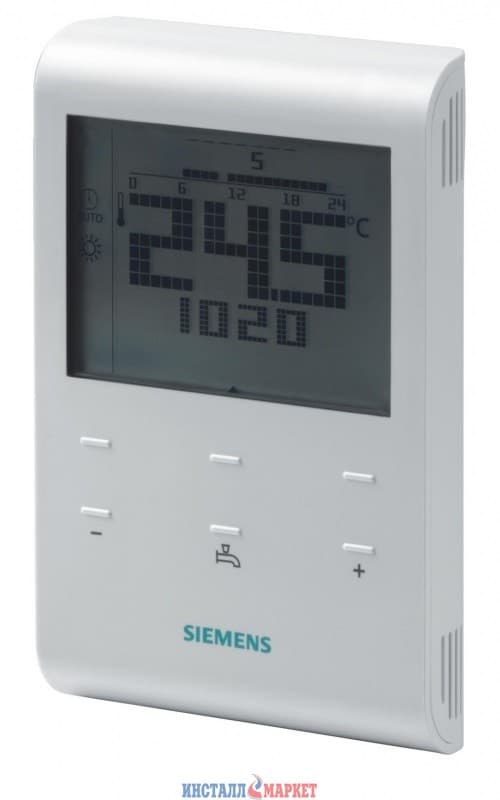 Тижневий кімнатний термостат Siemens RDE100.1DHW з керуванням ГВП