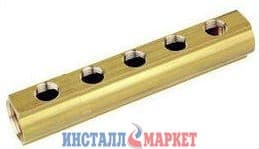 Колектор латунний 1" х 1/2" простий 5 виходів