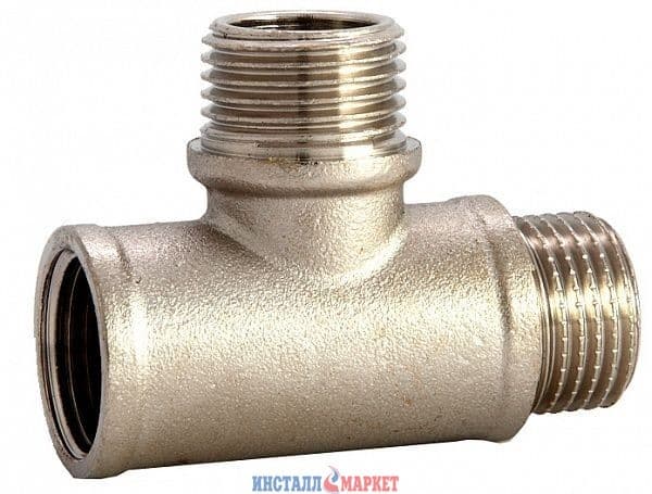 Тройник латунный 1/2" ВНН никель ASCO