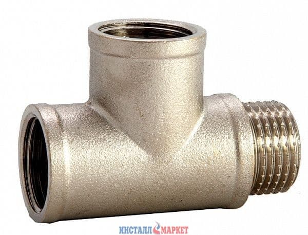 Трійник латунний 1/2" ВВН нікель ASCO