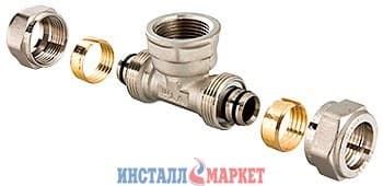 Трійник з переходом на внутрішнє різьблення 26 x 3/4"