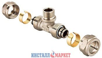 Трійник із переходом на зовнішнє різьблення 20 x 3/4"
