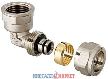 Кутник з переходом на внутрішнє різьблення 16 x 1/2"