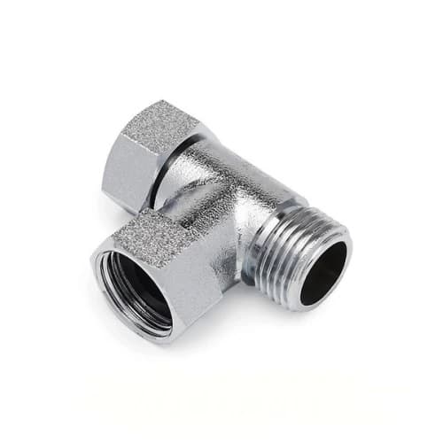 Латунний трійник з накидними гайками 1/2" РВ х 1/2" РВ х 1/2" РН для підключення фільтрів