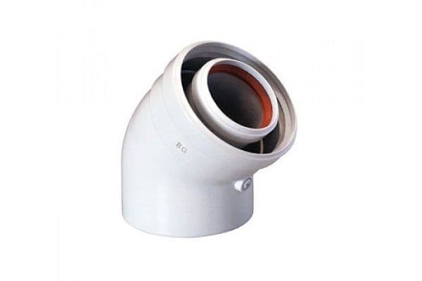 Коаксіальний вигин BAXI 45°, діаметр 60/100, для конденсаційних котлів