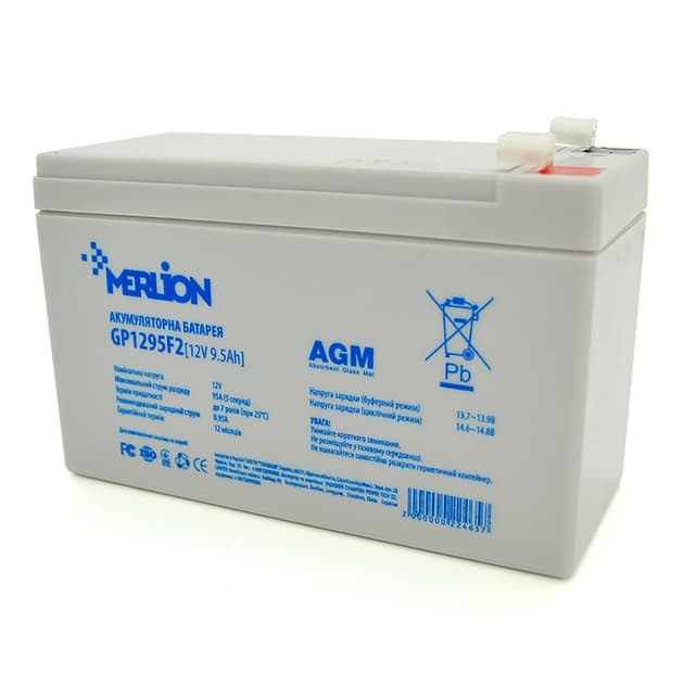 Акумуляторна батарея Merlion AGM GP1295F2 12V 9,5Ah (9,5Ач,12В)