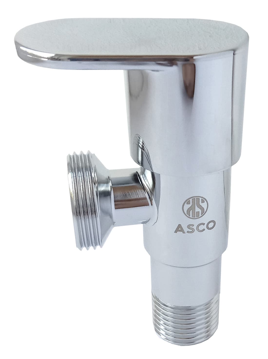 Кран угловой 1/2"х3/4" нержав. хромированный S.S.304 ASCO 1/100шт.