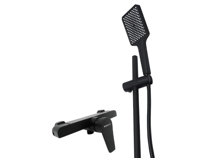 Смеситель для душевой кабины MILLZ со стойкой черный MRS-AL-E2-1(Black) 1/10