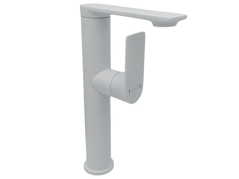 Смеситель для умывальника AIM удлиненный корпус белый DG01115 (frosted white)