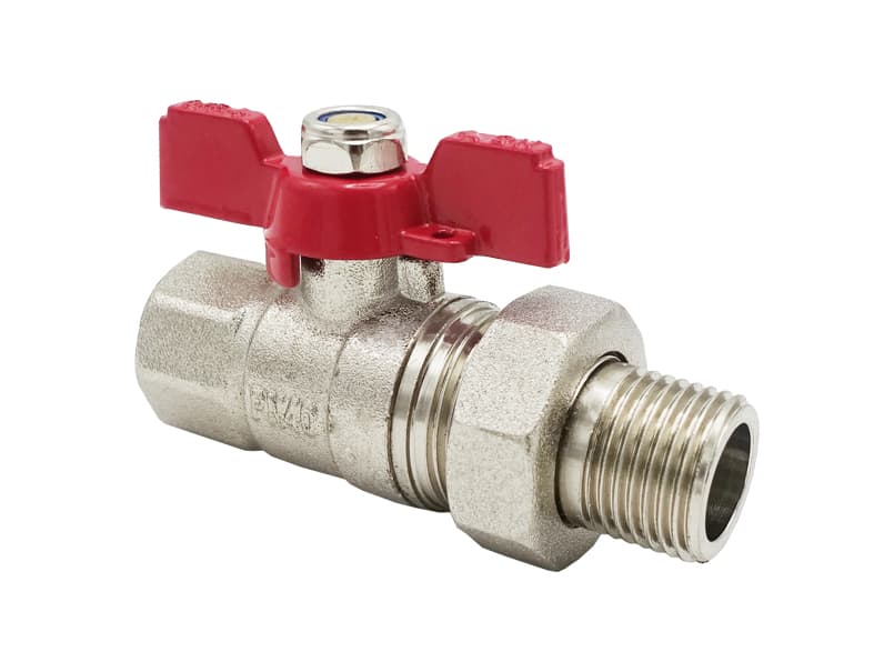 Кран-американка пряма Nickel PRO 1/2" PN40 червоний метелик ASCO 1/32