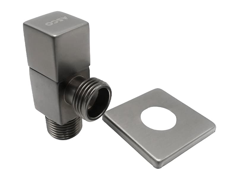 Кран угловой для сантехприборов ASCO 1/2" х 1/2" Matte Gun Grey AS-AV-013