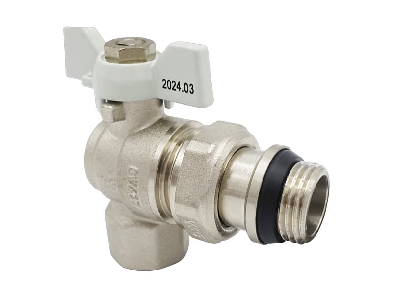Кран-американка угловой 1/2" ВН Valogin Optima белая бабочка VG-104501 1/15 шт