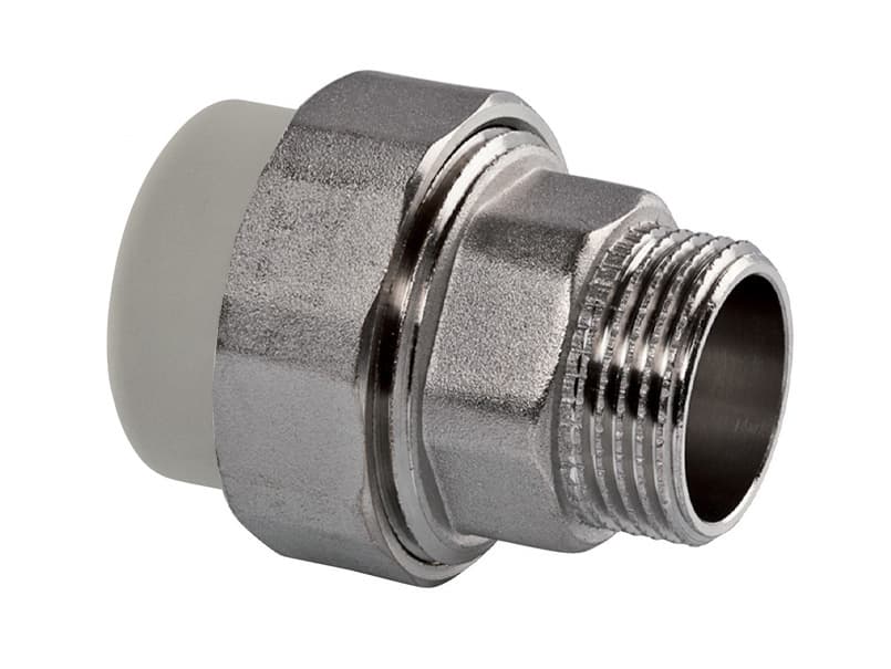 Американка с наружной резьбой PPR Ø40x11/4" серый цвет ASCO® 1/50 шт