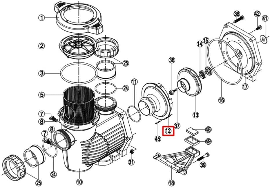 Дифузор насоса Hayward KPR HCP3600 (500100060008)