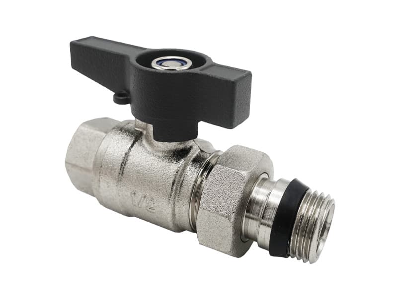 Кран-американка пряма Nickel MAX 1/2" PN40 сірий метелик ASCO 1/20