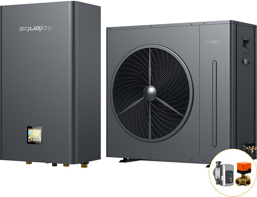 Інверторний тепловий насос для дому Aquajoy Plus 9 (9.02 кВт), циркуляційний насос + триходовий клапан