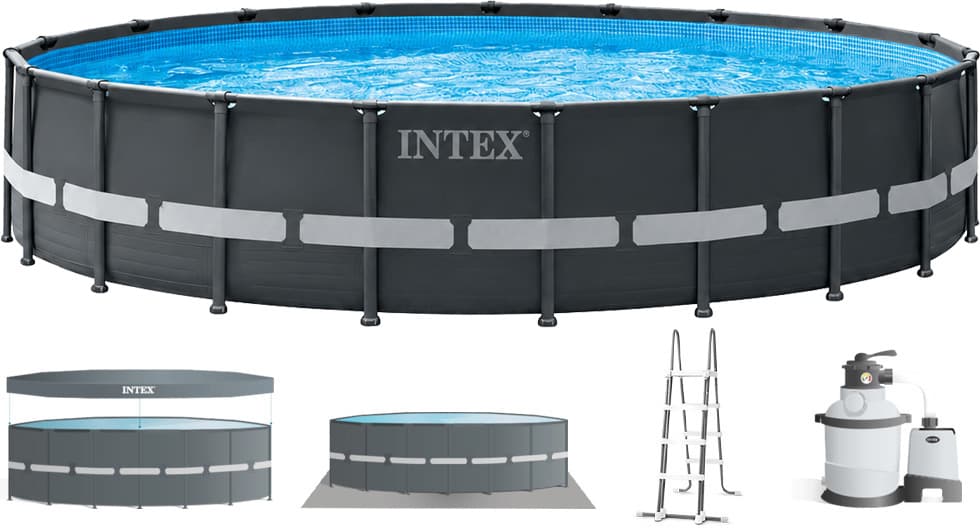 Каркасний басейн Intex 26340 ULTRA XTR (732х132 см) з пісочним фільтром, драбиною, підкладкою і тентом