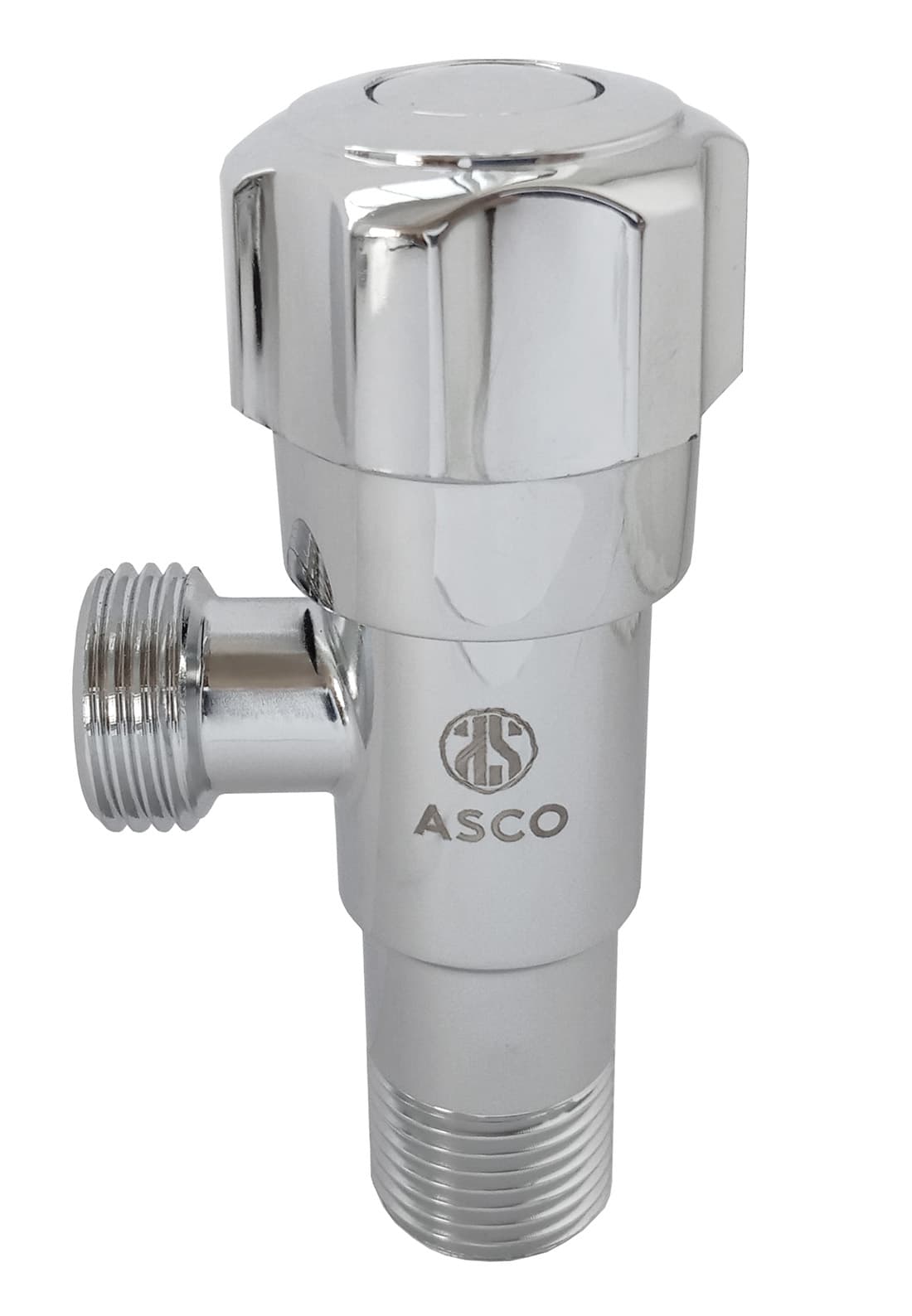 Кран кутовий 1/2"х1/2" нержав.хром. S.S.304 ASCO 1/100