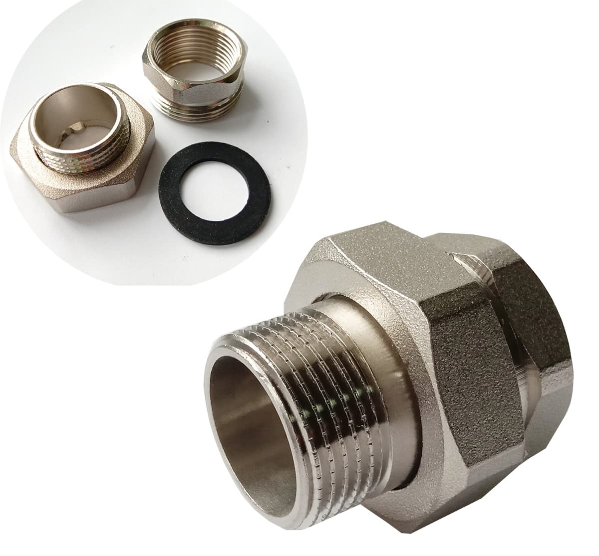 Згін-американка прямий нікель 3/4" 20/200