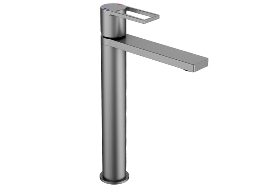 Смеситель для раковины удлиненный корп, латунь, графитовый AIM, DG06511-1 gun grey