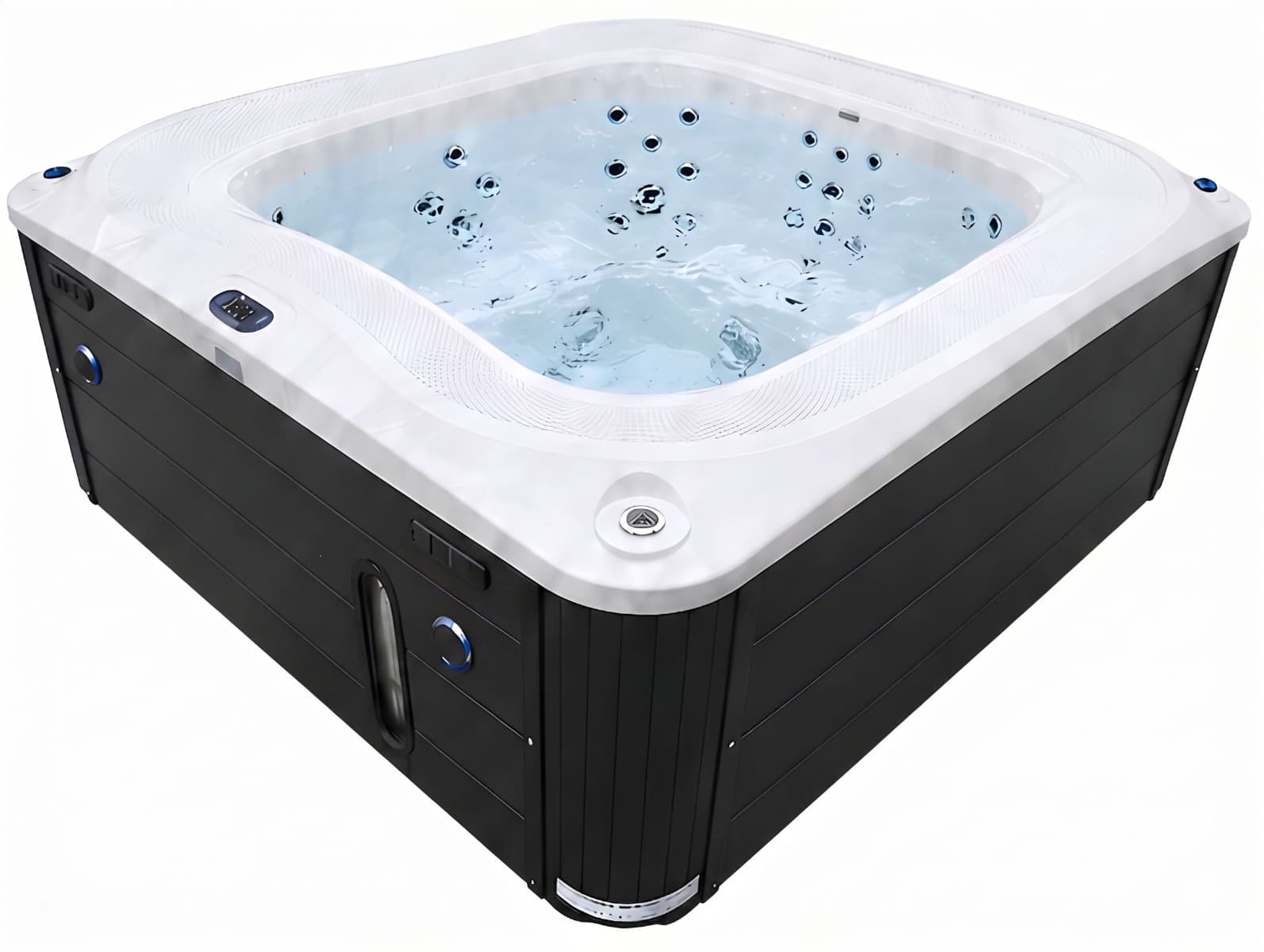Переливний СПА-басейн Aquajoy Serenity (250х230х96 см), Сріблясто-білий мармур