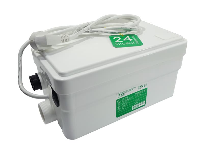 WC Lift 250 Насос каналізаційний 0,25kW(для ум. та душ.) 2in+1out,120л/хв. до t.75°С toНасоси