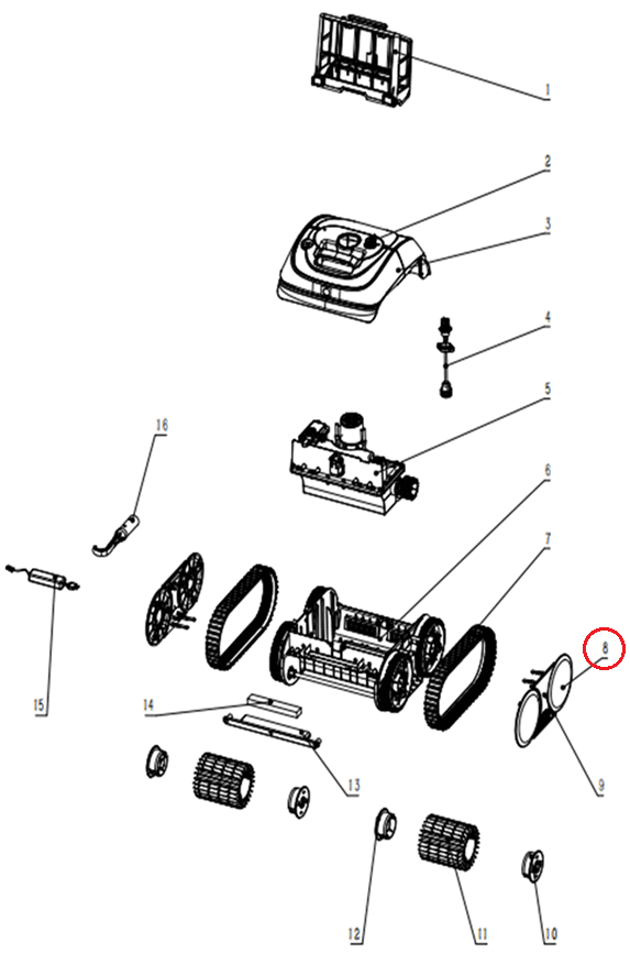 Ковпаки на колеса для робота-пилососа Wybotics C1 (S.WY3312Pro.39.A.001)