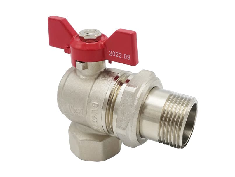 Кран-американка угловой 1" ВН Valogin Optima красная бабочка VG-104403 1/12 шт