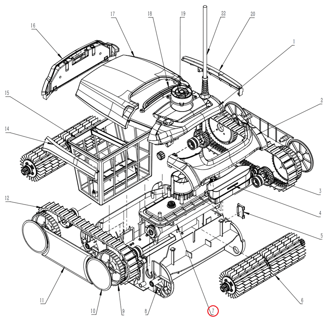 Комплект приводного механізму для робота-пилососа Wybotics WY350 (B.WY360.02.001)