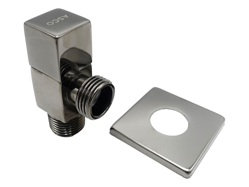 Кран кутовий для сантехприладів ASCO 1/2" х 1/2" Shinny Gun Grey AS-AV-015