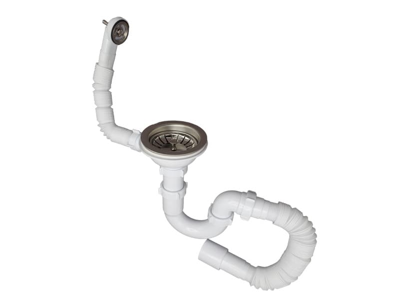 Сифон для мойки 3 1/2"х40 с резьб.выпуск.,ПРЯМОТОЧН,г-трубой 40х40/50 и гибк.кругл.переливом MILLZ