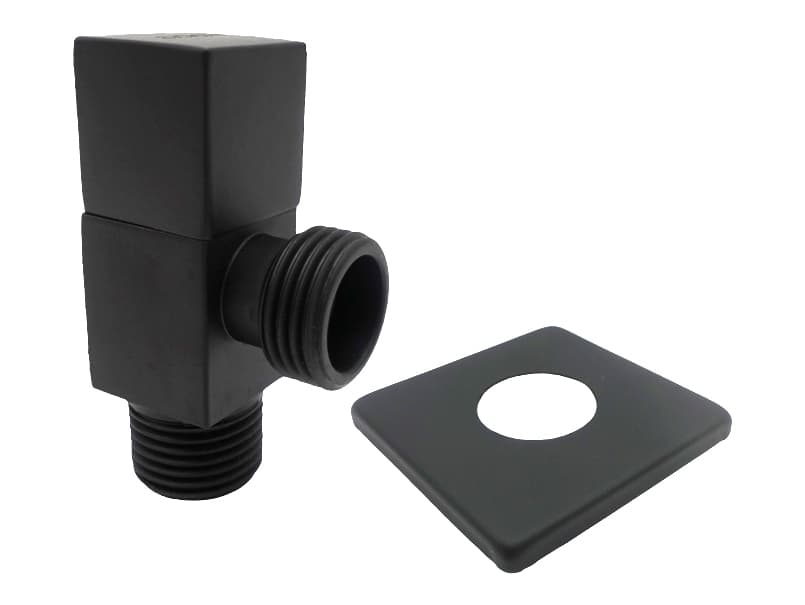 Кран угловой для сантехприборов ASCO 1/2" х 1/2" Matte Black AS-AV-009