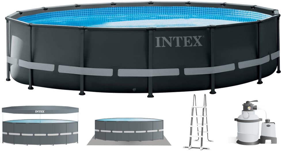 Каркасний басейн Intex 26334 ULTRA XTR (610х122 см) з пісочним фільтром, драбиною, підкладкою і тентом