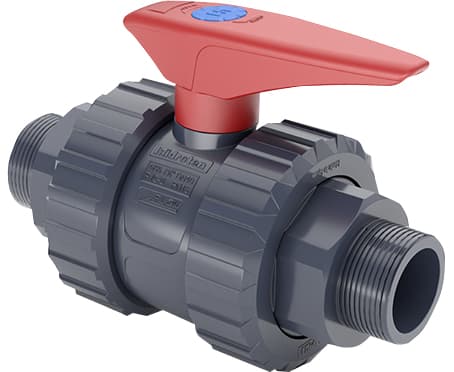 Кран кульовий ПВХ Hidroten 1011102, з різьбовим закінченням, d3/4"-3/4"