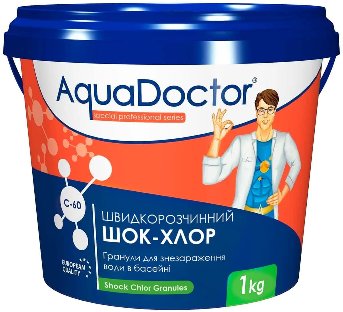 Шок-хлор для басейну AquaDoctor C-60 1 кг в гранулах
