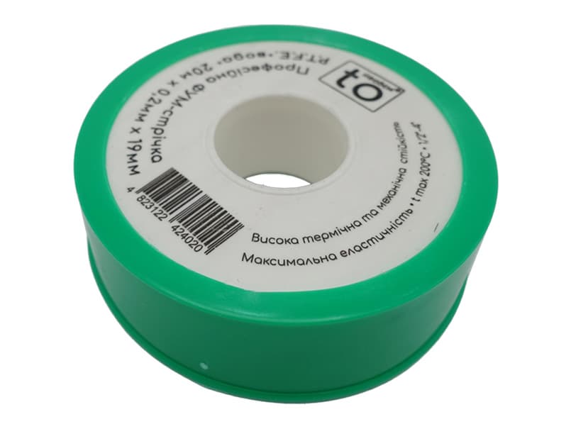 Фум-стрічка професійна 19mm×0.2mm×20м (0.4g/cm3) toНасоси 10/250