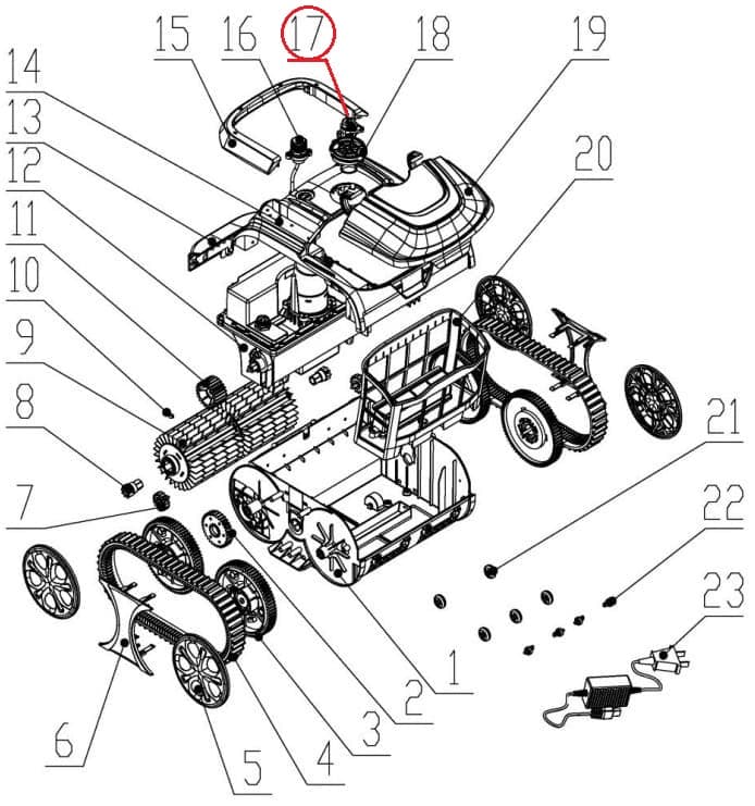 Ковпачок кнопки увімкнення до пилососа Wybotics WY200 (№1 S.WY200 Pro.10.001)
