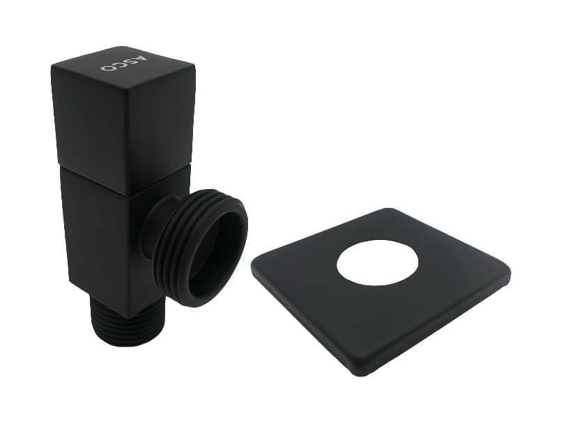 Кран кутовий для сантехприладів ASCO 1/2"х3/4" Matte Black AS-AV-010
