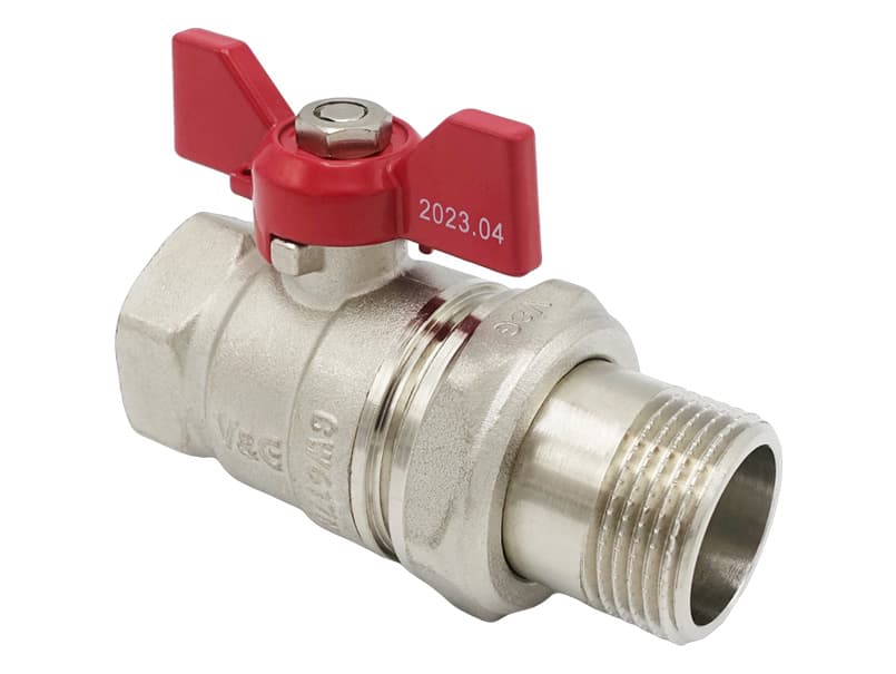 Кран-американка прямой 1" ВН Valogin Optima красная бабочка VG-104103 1/16 шт